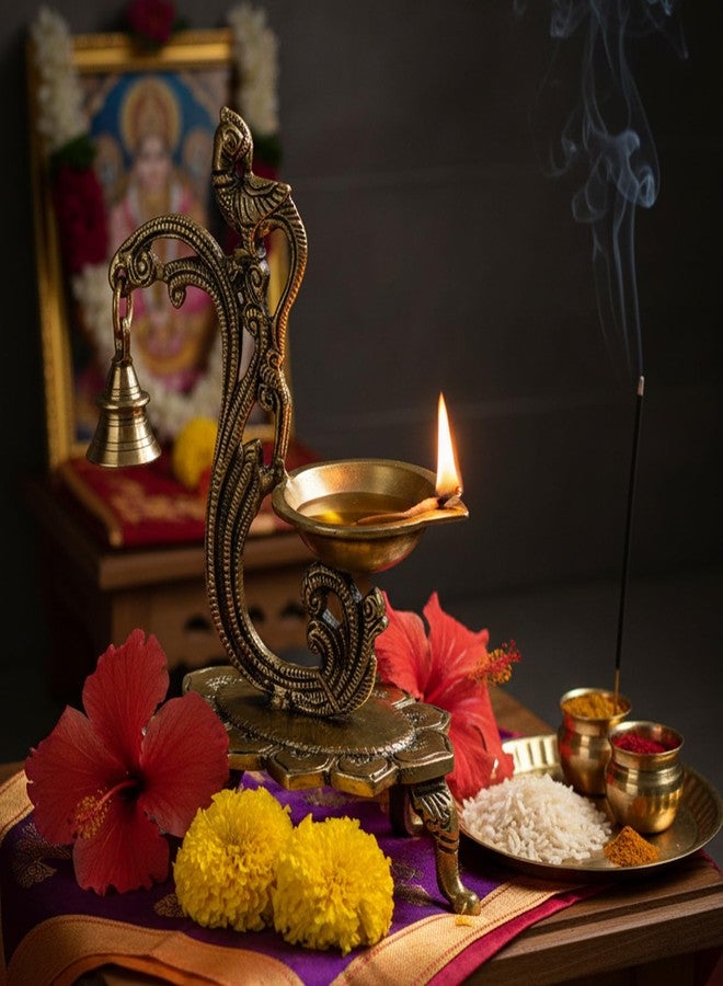 eSplanade - Brass Diya (Peacock with Bell) - Image 3